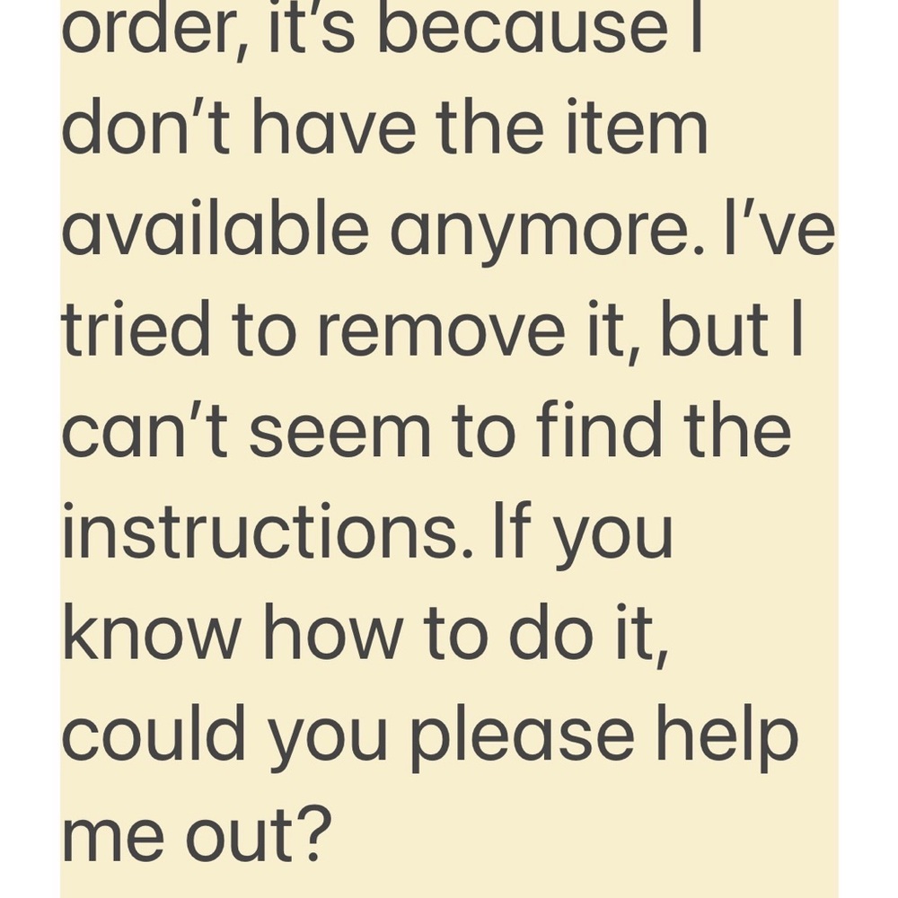 Assistance Needed for Item Removal